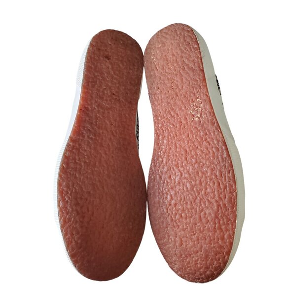 Superga 9.5 USW Trainers Leopard Zebra Print Canvas Sneakers Rubber Sole Unisex - Picture 5 of 10